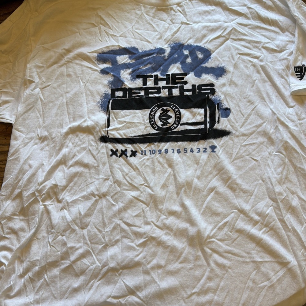 Cleveland Monsters Hockey T Shirt Mens XL Fear The Depths White Gildan AHL Sport